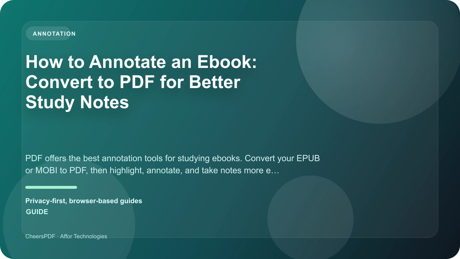 How to Annotate an Ebook: Convert to PDF for Better Study Notes