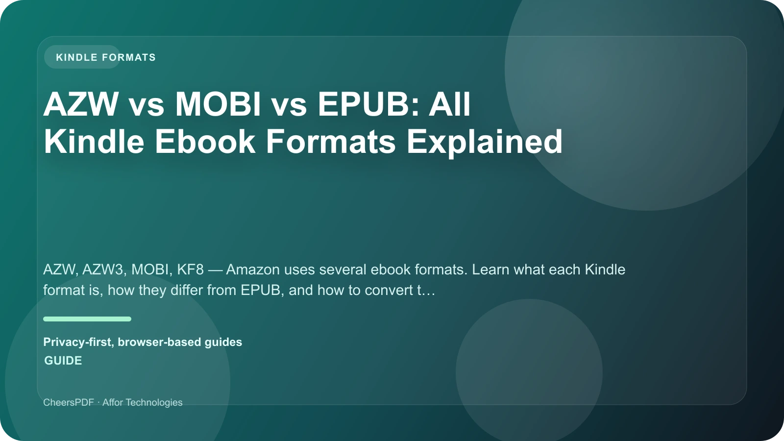AZW vs MOBI vs EPUB: All Kindle Ebook Formats Explained