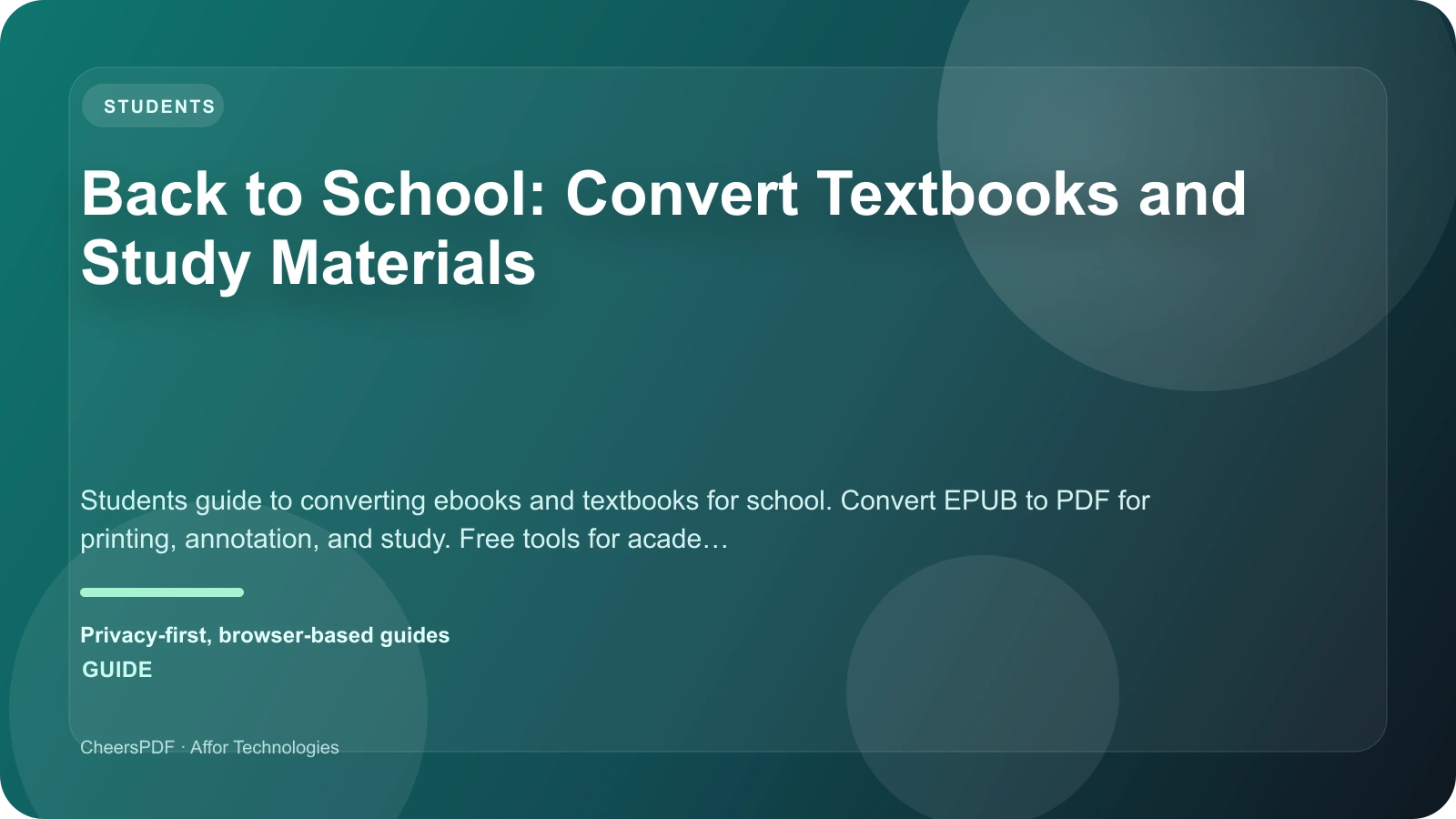 Back to School: Convert Textbooks and Study Materials