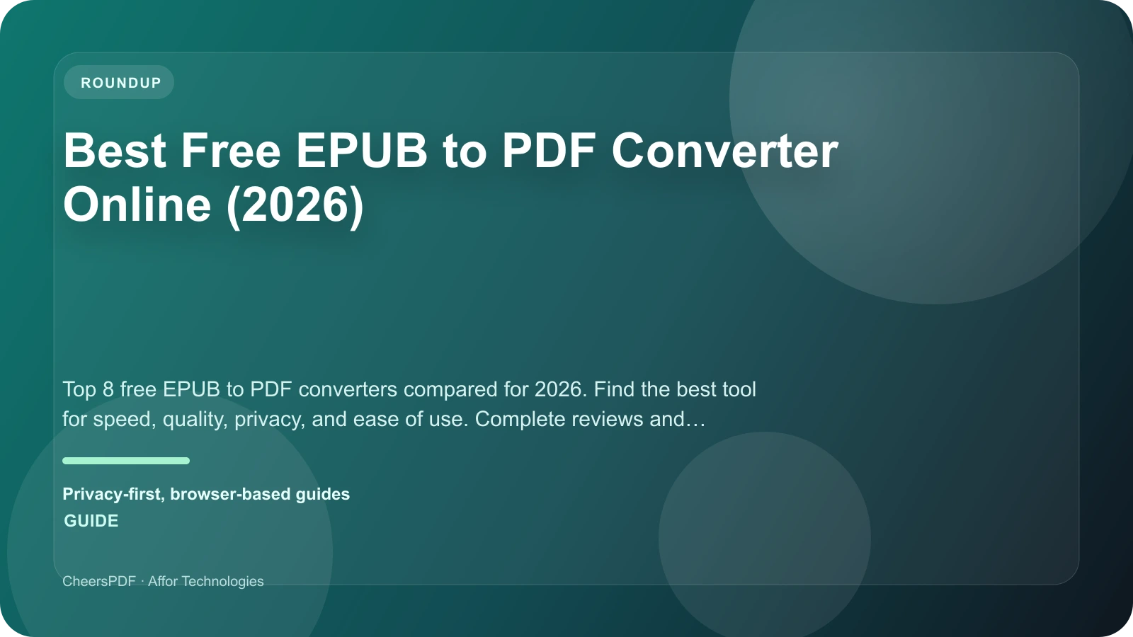 Best Free EPUB to PDF Converter Online (2026)
