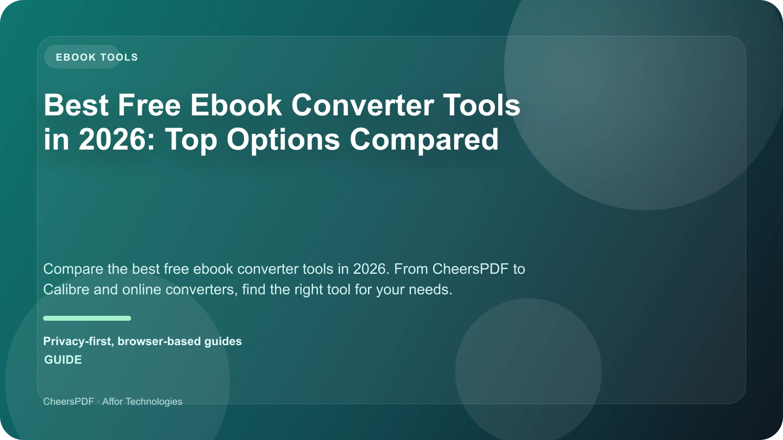 Best Free Ebook Converter Tools in 2026: Top Options Compared