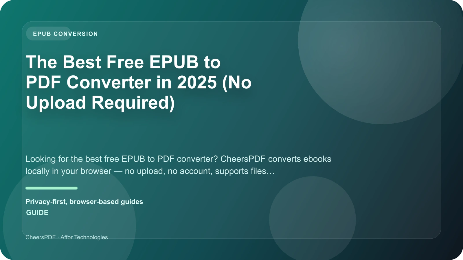 The Best Free EPUB to PDF Converter in 2026 (No Upload Required)