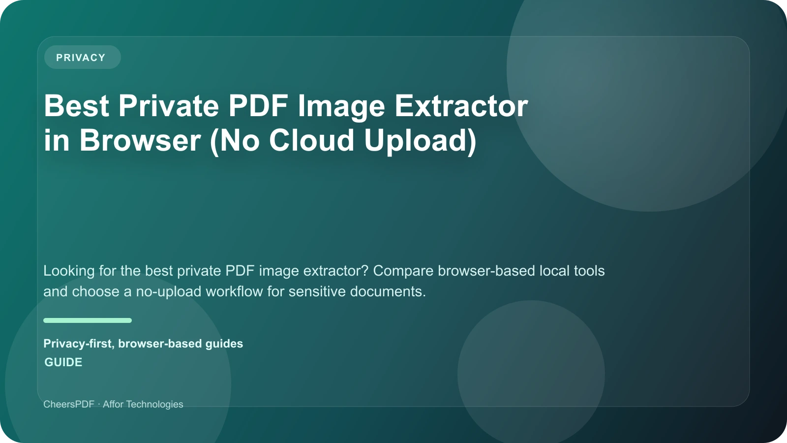 Best Private PDF Image Extractor in Browser (No Cloud Upload)