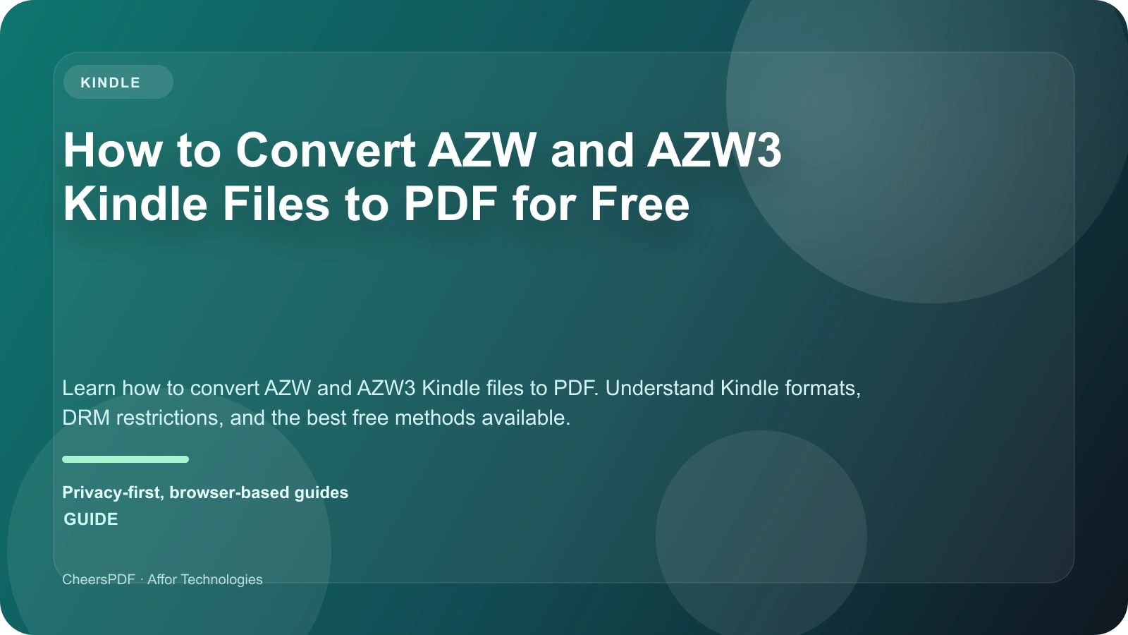 How to Convert AZW and AZW3 Kindle Files to PDF for Free