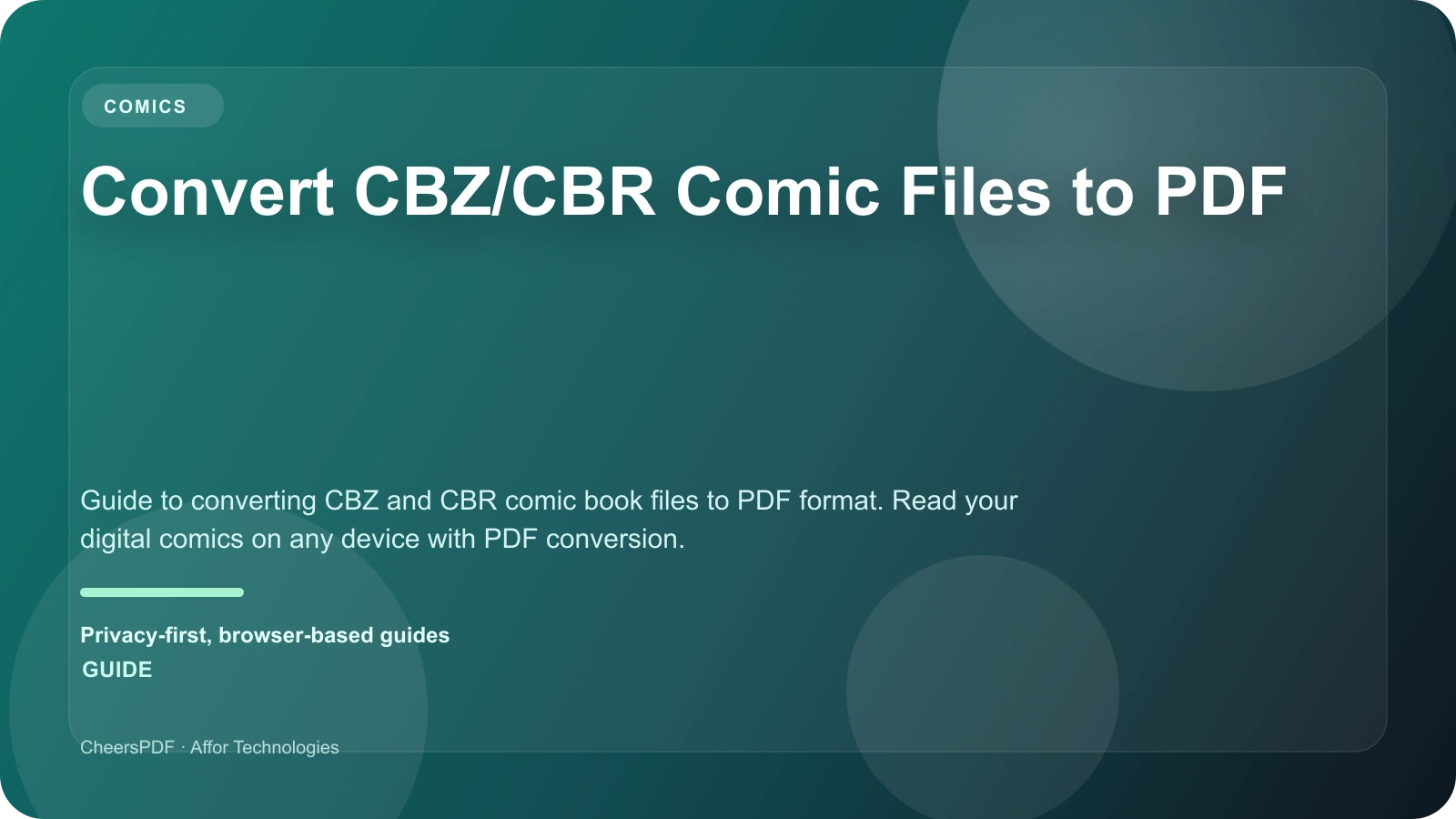 Convert CBZ/CBR Comic Files to PDF