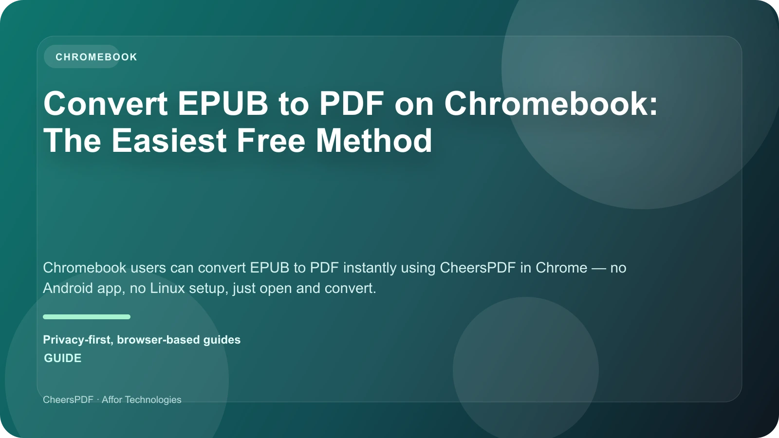 Convert EPUB to PDF on Chromebook: The Easiest Free Method