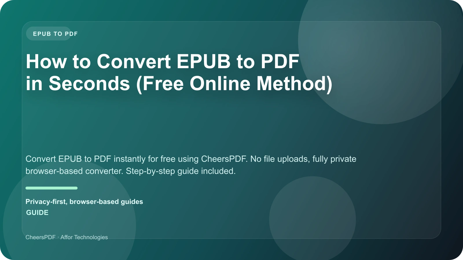 How to Convert EPUB to PDF in Seconds (Free Online Method)