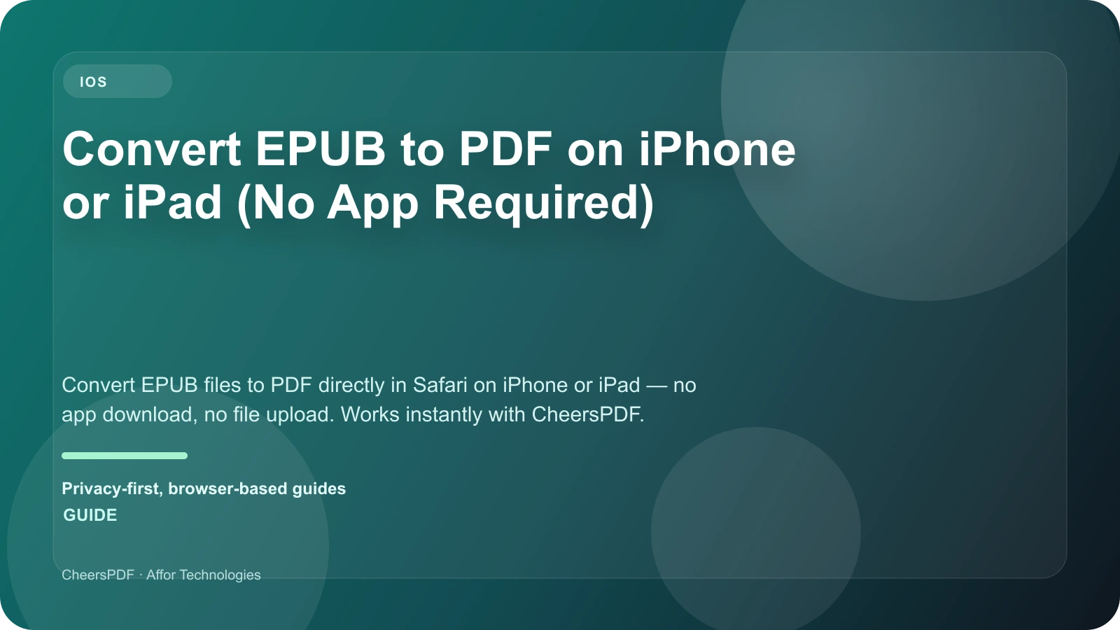 Convert EPUB to PDF on iPhone or iPad (No App Required)
