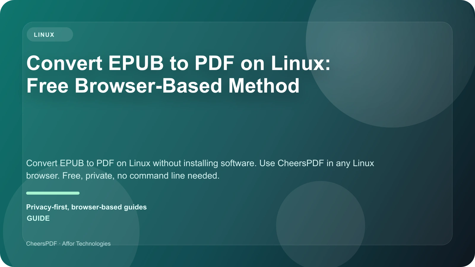 Convert EPUB to PDF on Linux: Free Browser-Based Method