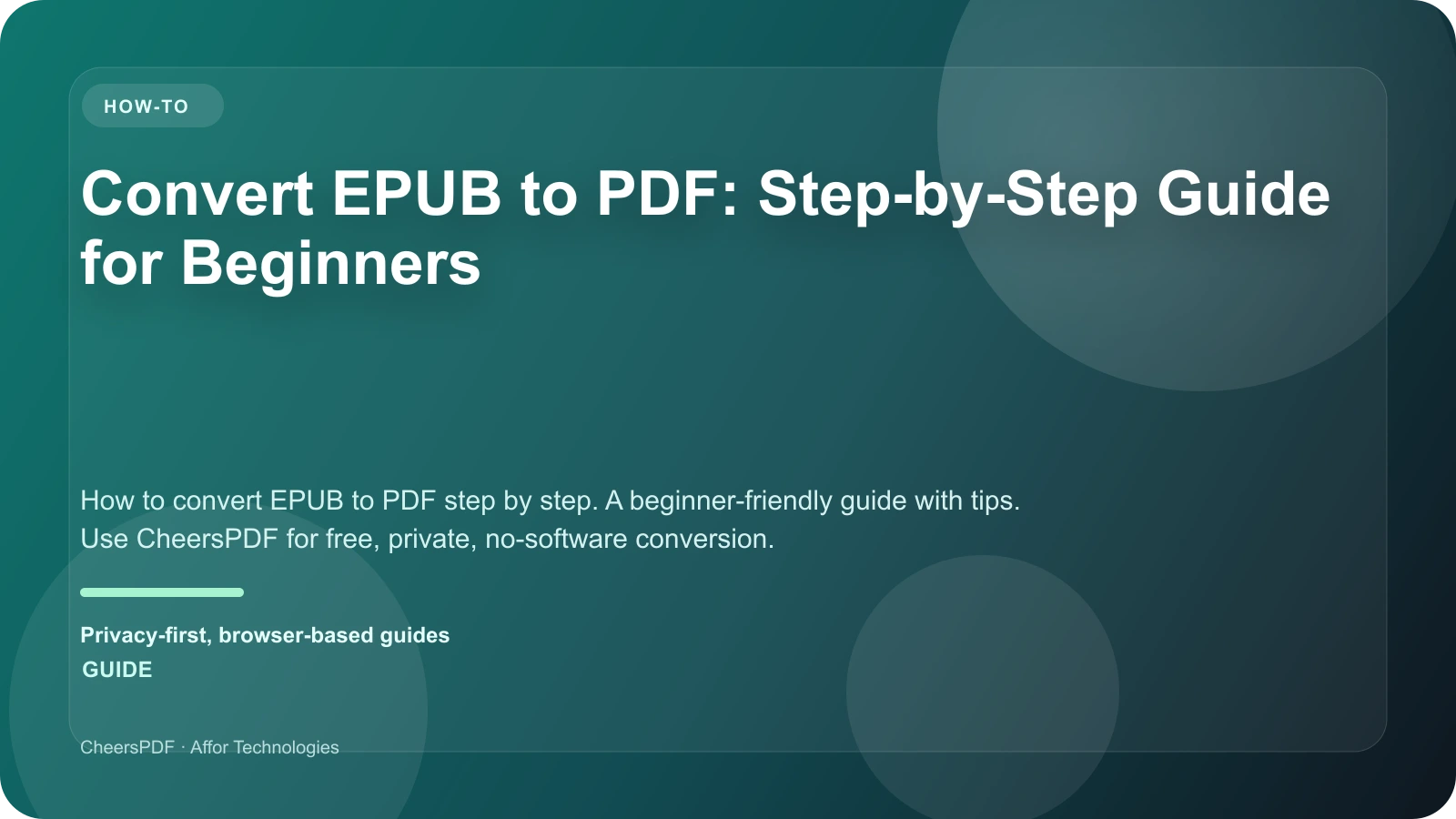 Convert EPUB to PDF: Step-by-Step Guide for Beginners