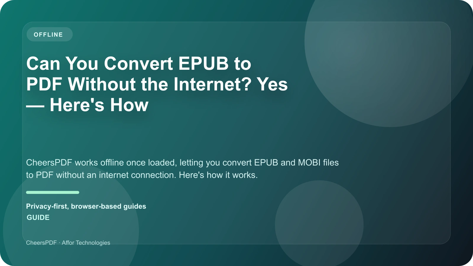 Can You Convert EPUB to PDF Without the Internet? Yes — Here's How