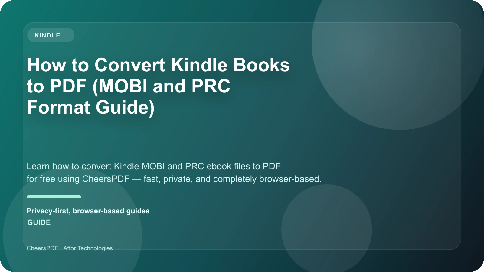 How to Convert Kindle Books to PDF (MOBI and PRC Format Guide)