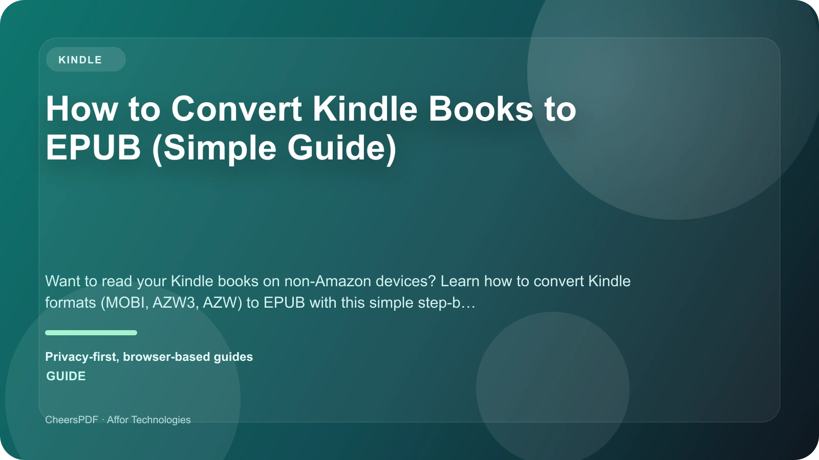 How to Convert Kindle Books to EPUB (Simple Guide)