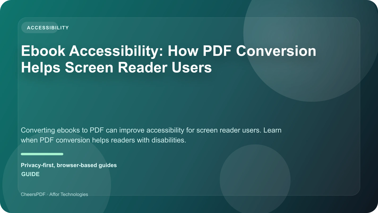 Ebook Accessibility: How PDF Conversion Helps Screen Reader Users