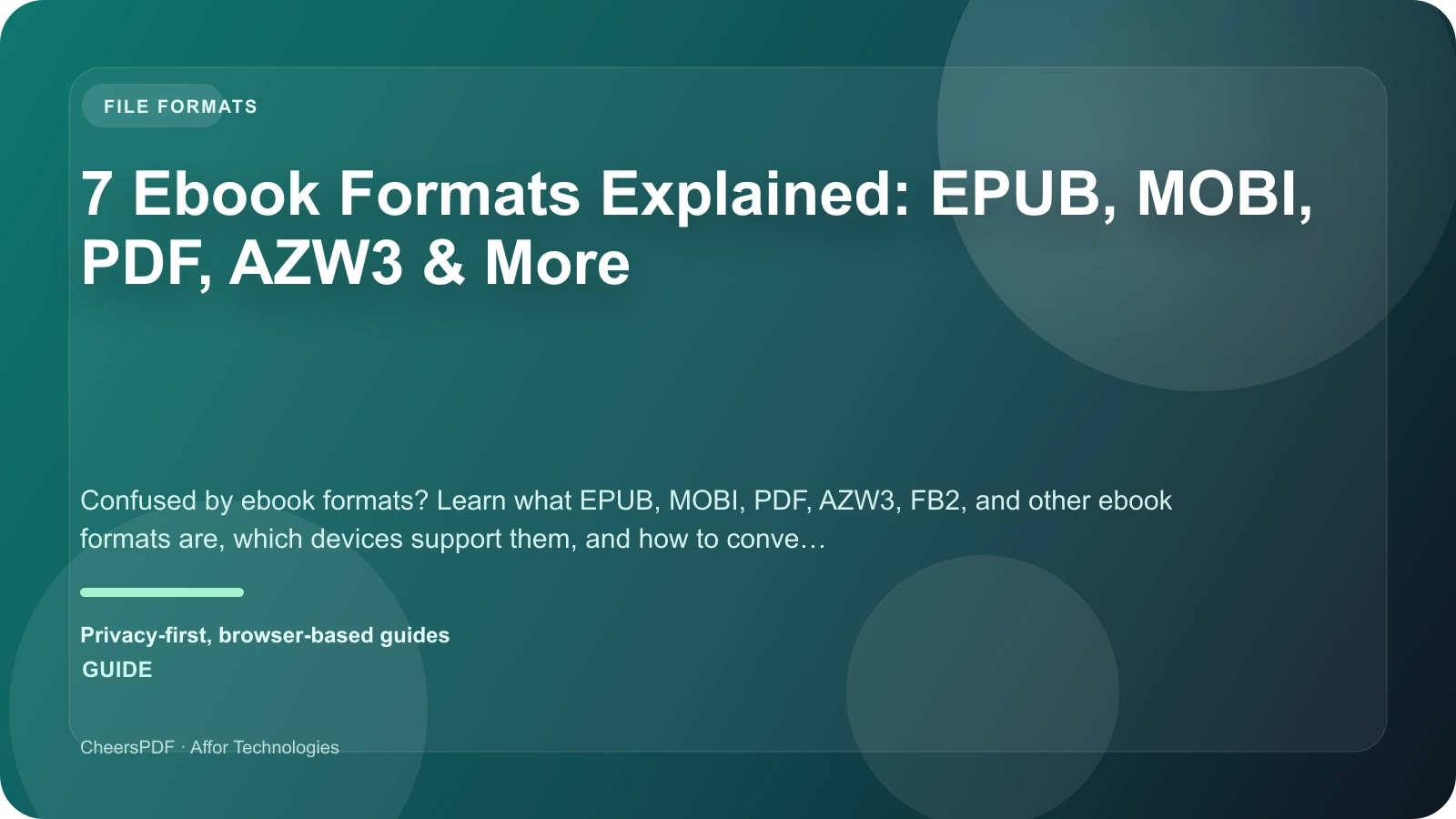7 Ebook Formats Explained: EPUB, MOBI, PDF, AZW3 & More