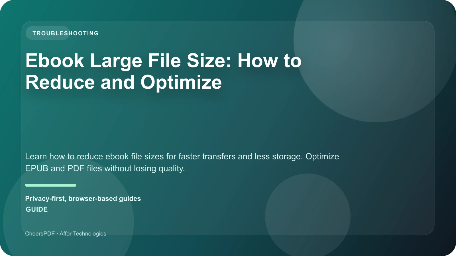 Ebook Large File Size: How to Reduce and Optimize