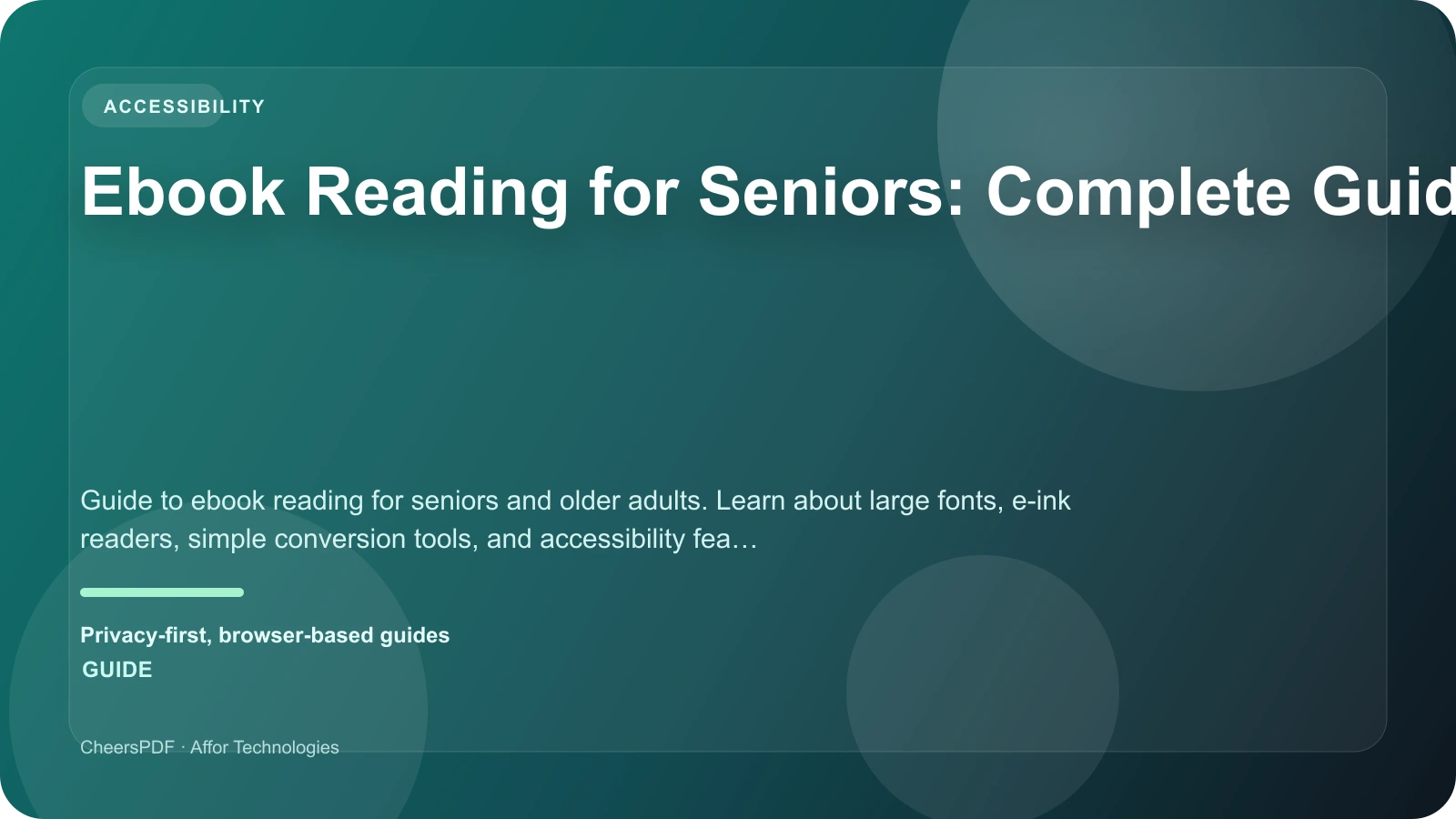 Ebook Reading for Seniors: Complete Guide