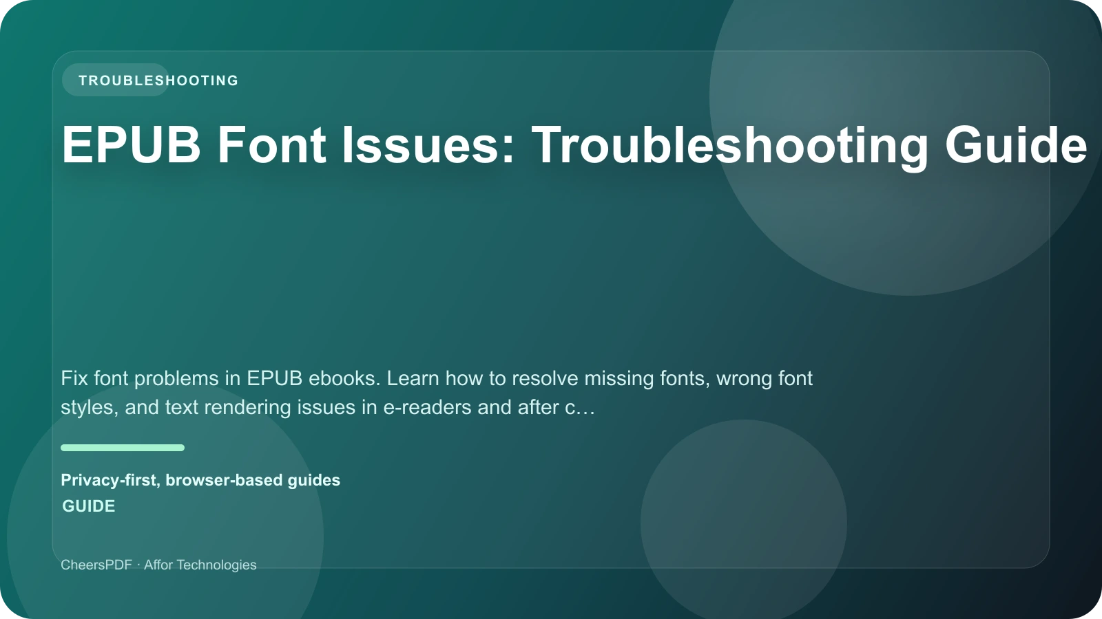 EPUB Font Issues: Troubleshooting Guide