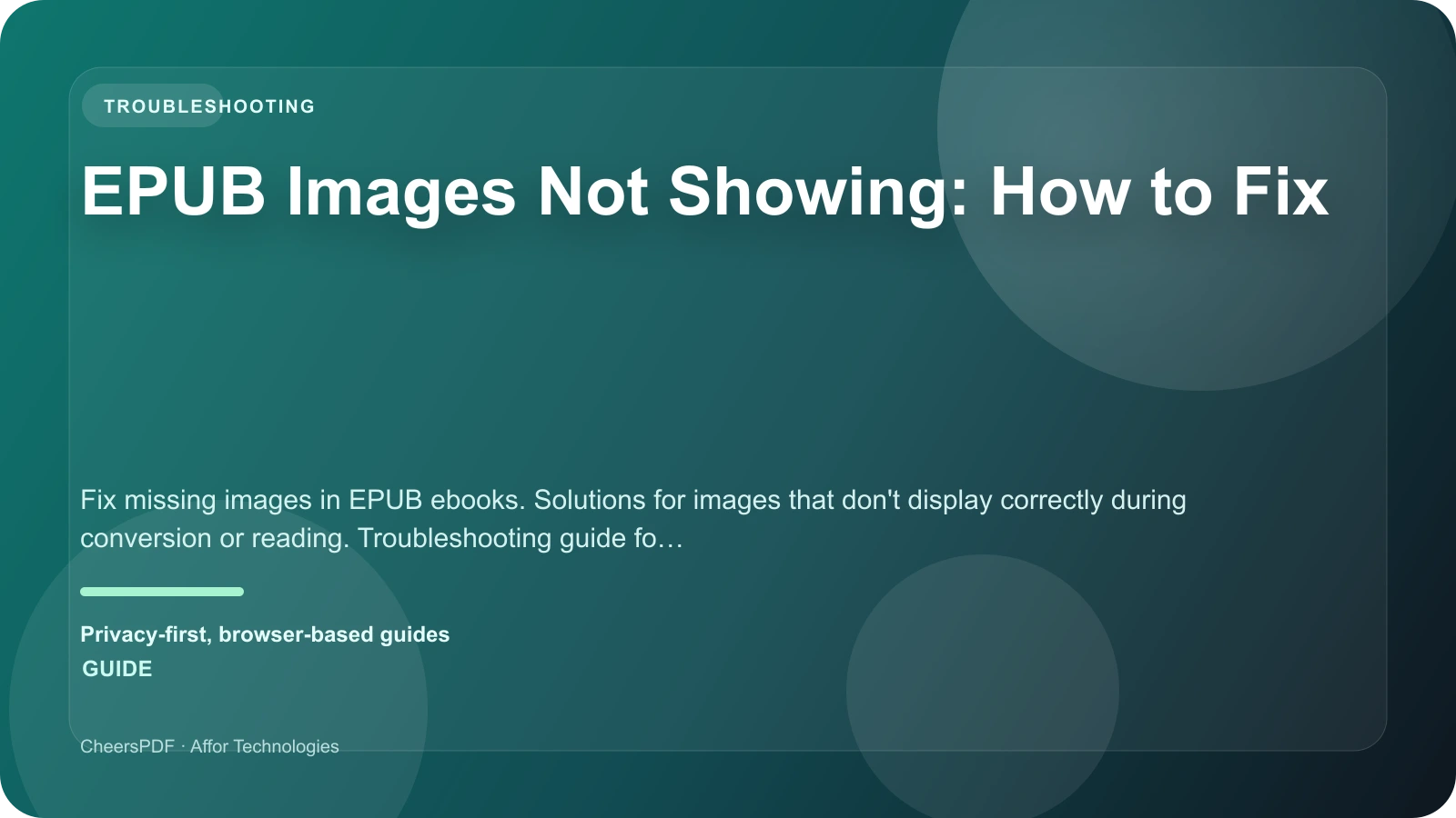 EPUB Images Not Showing: How to Fix