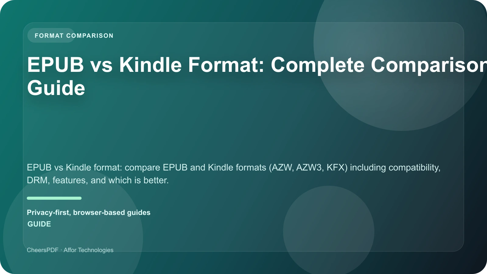 EPUB vs Kindle Format: Complete Comparison Guide