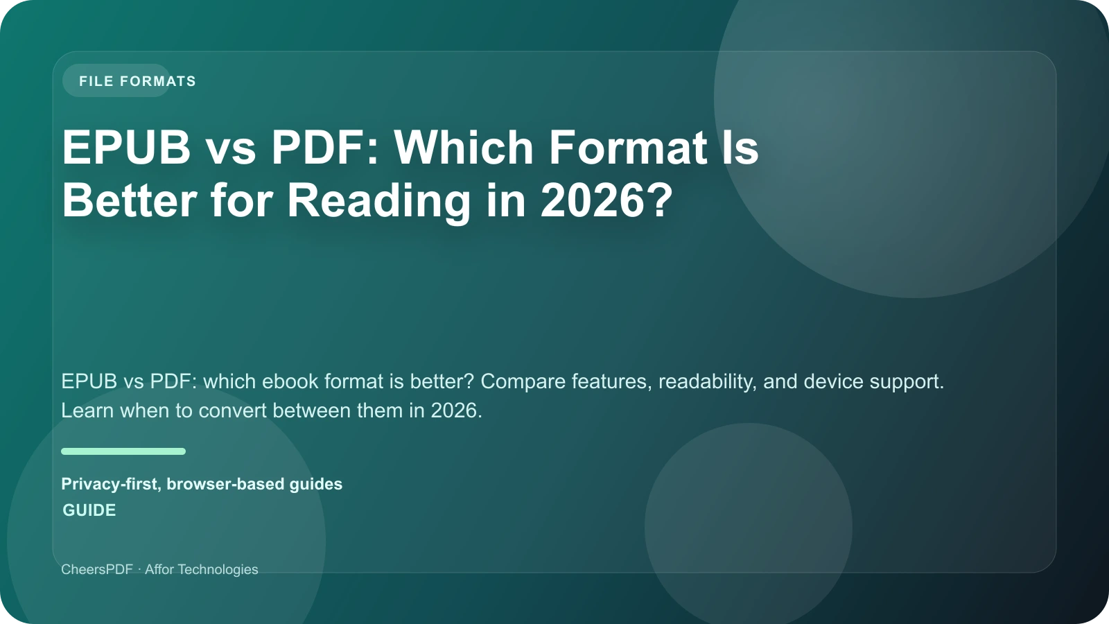 EPUB vs PDF: Which Format Is Better for Reading in 2026?