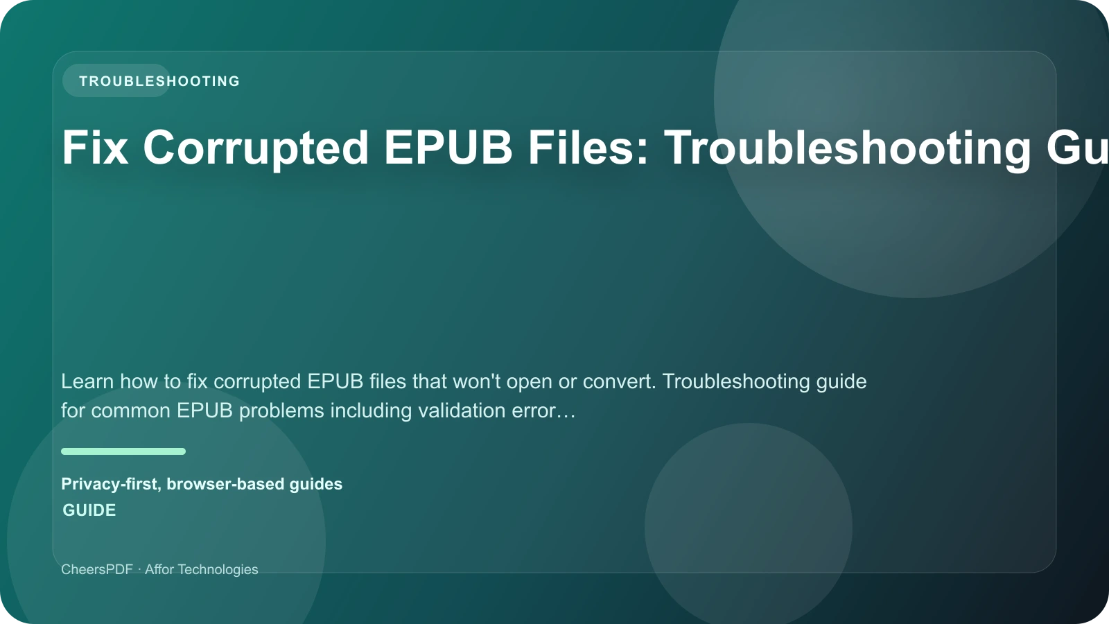 Fix Corrupted EPUB Files: Troubleshooting Guide