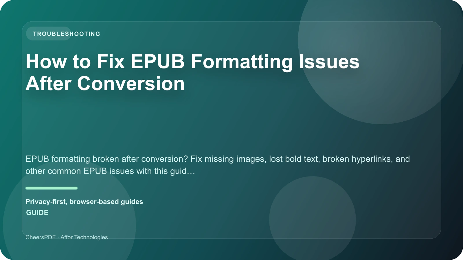 How to Fix EPUB Formatting Issues After Conversion