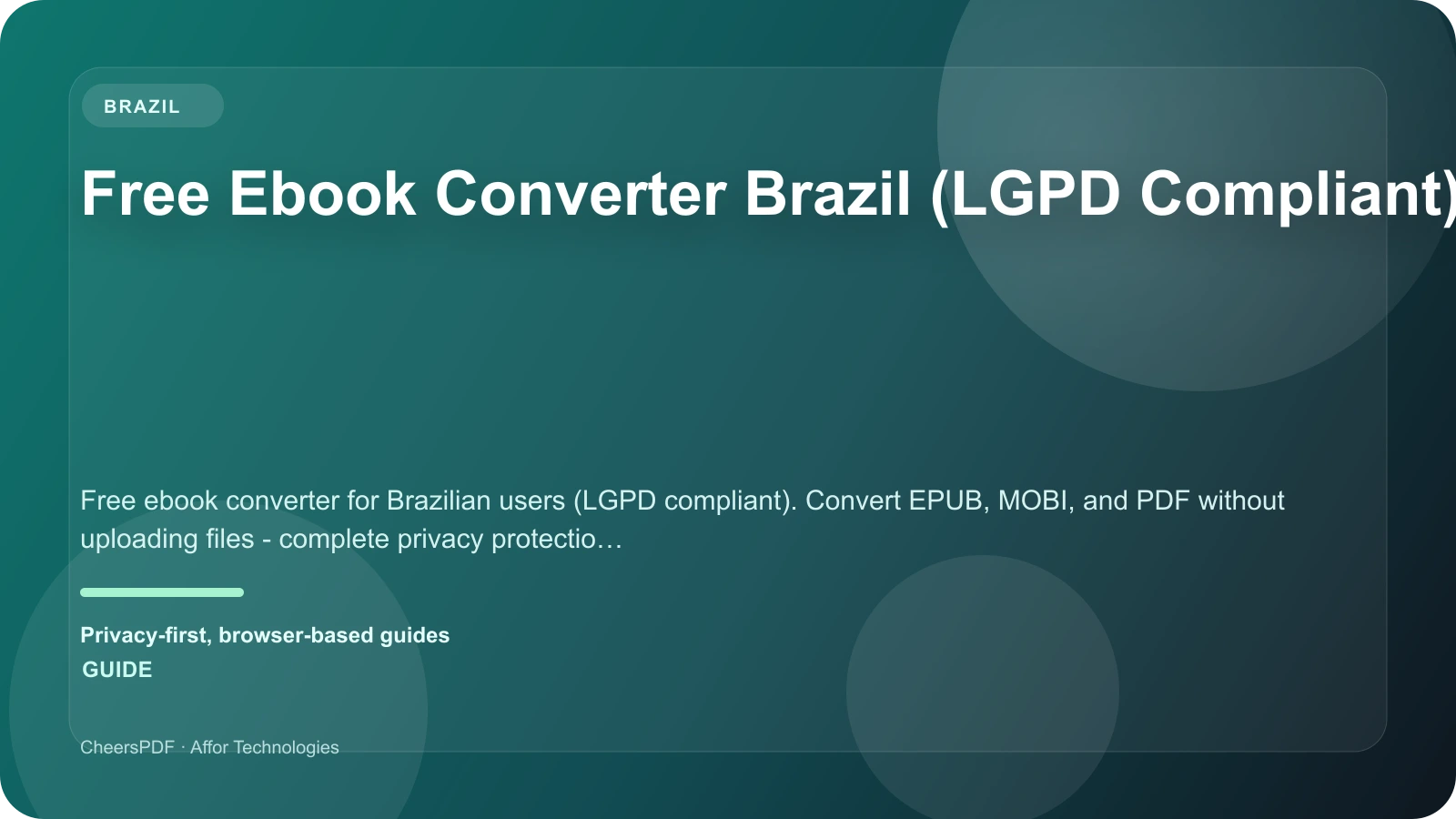 Free Ebook Converter Brazil (LGPD Compliant)