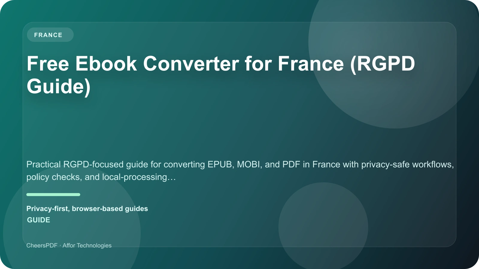 Free Ebook Converter for France (RGPD Guide)