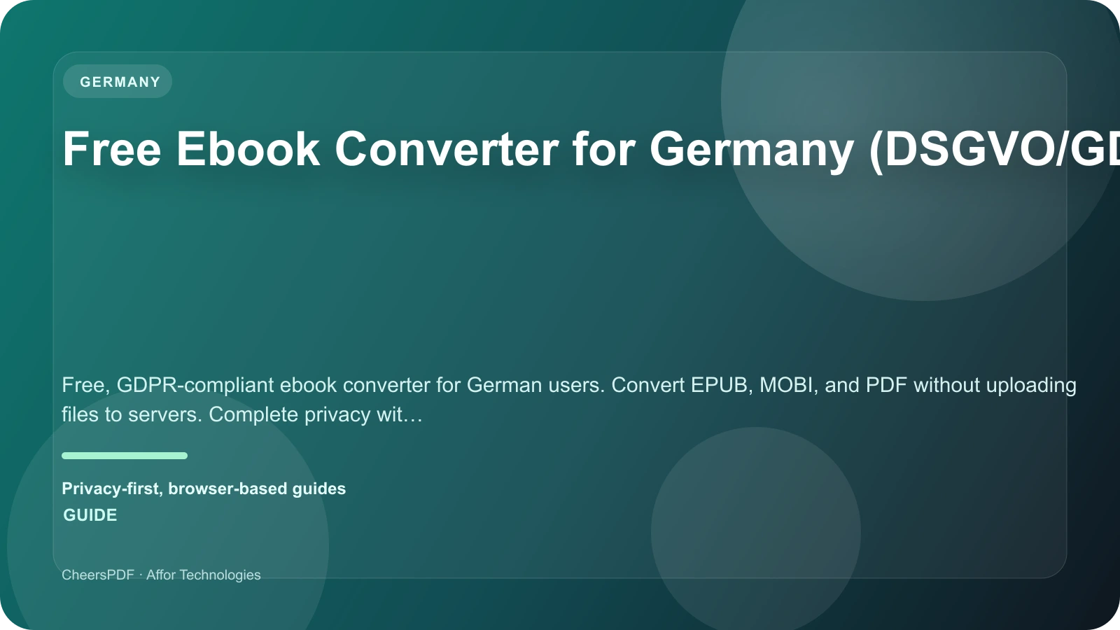 Free Ebook Converter for Germany (DSGVO/GDPR)