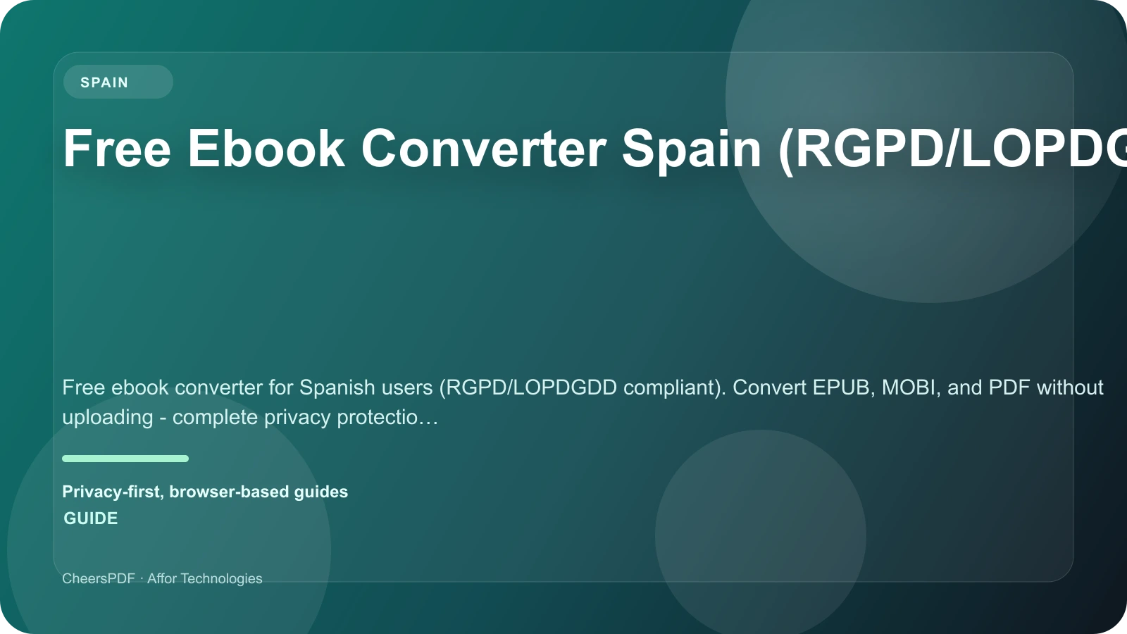 Free Ebook Converter Spain (RGPD/LOPDGDD)