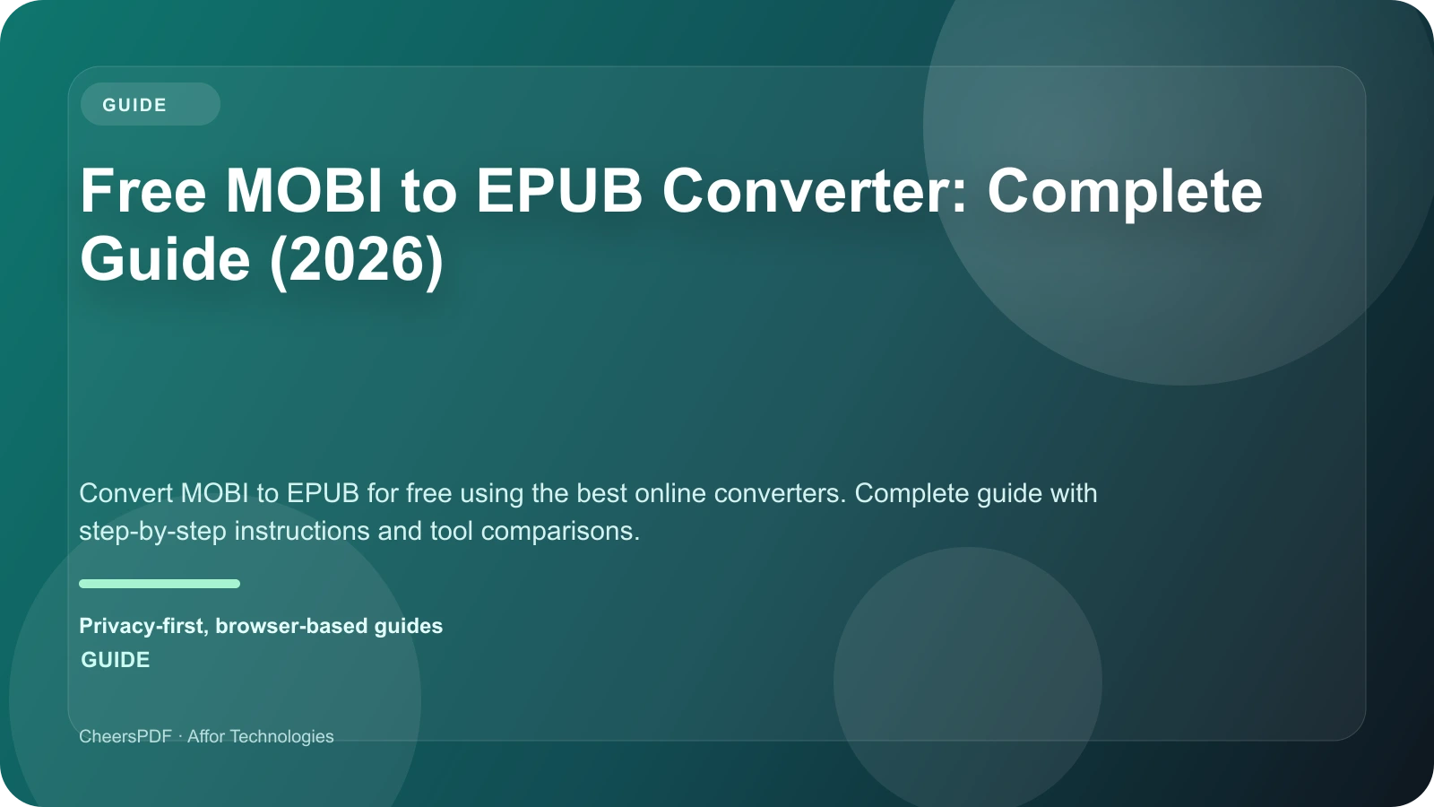 Free MOBI to EPUB Converter: Complete Guide (2026)