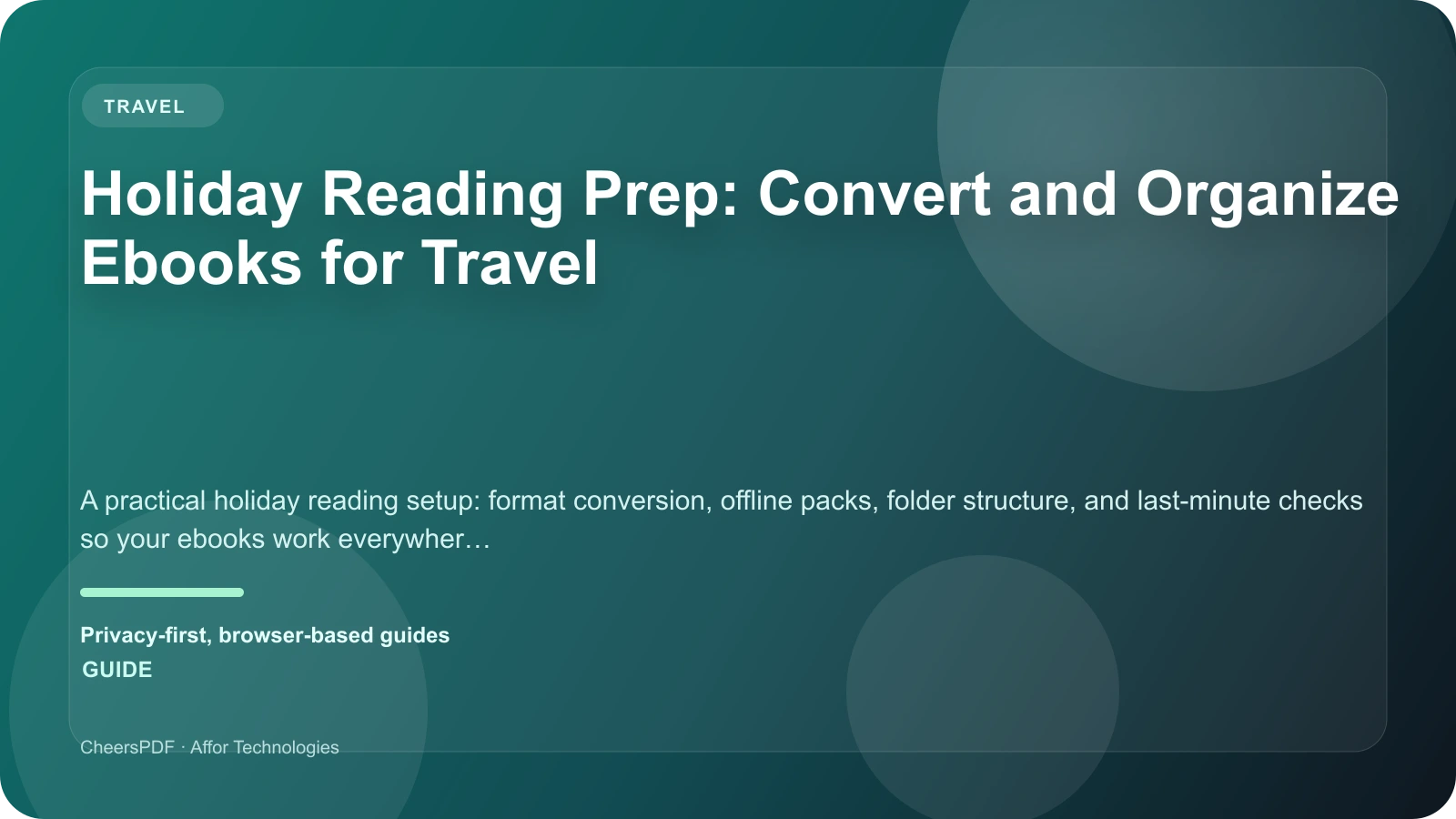 Holiday Reading Prep: Convert and Organize Ebooks for Travel