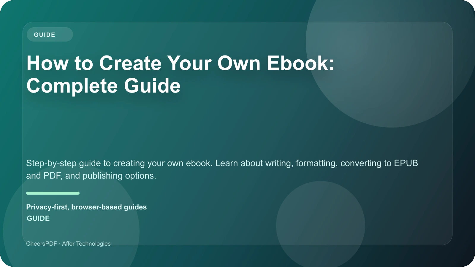 How to Create Your Own Ebook: Complete Guide