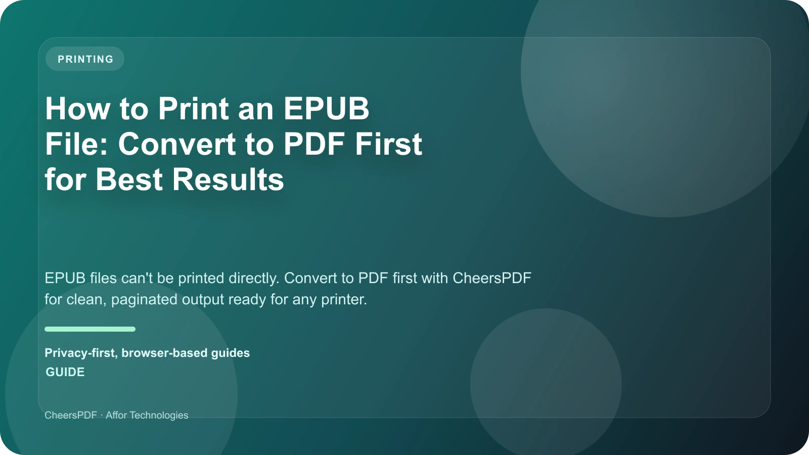 How to Print an EPUB File: Convert to PDF First for Best Results