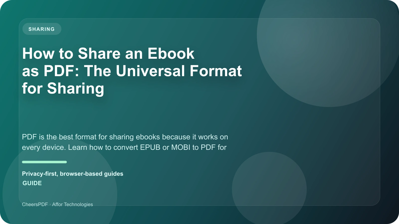 How to Share an Ebook as PDF: The Universal Format for Sharing