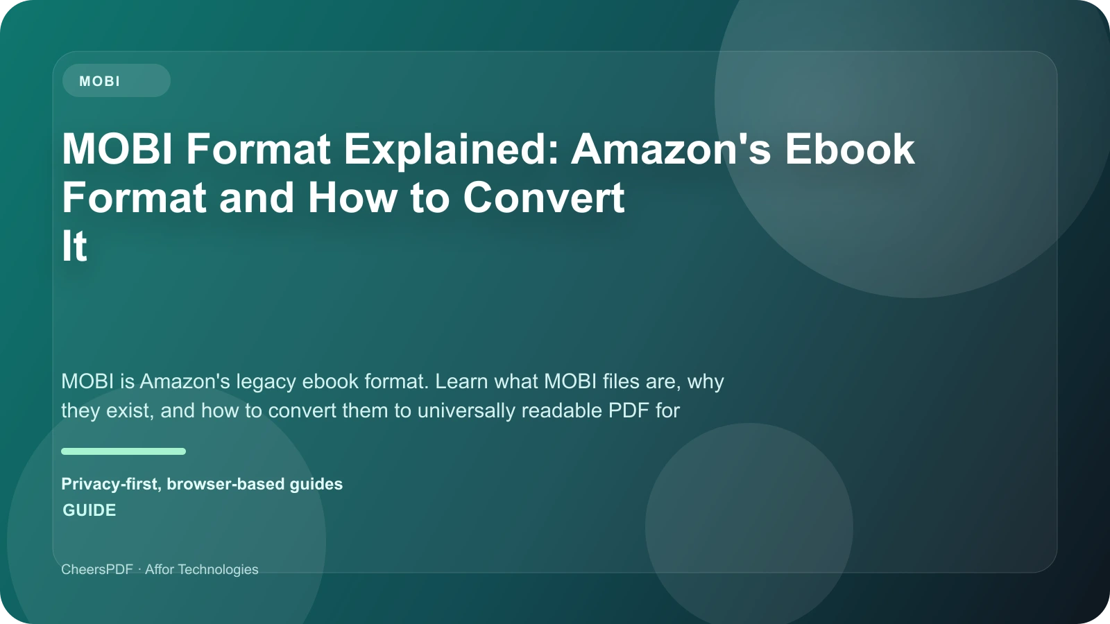 MOBI Format Explained: Amazon's Ebook Format and How to Convert It