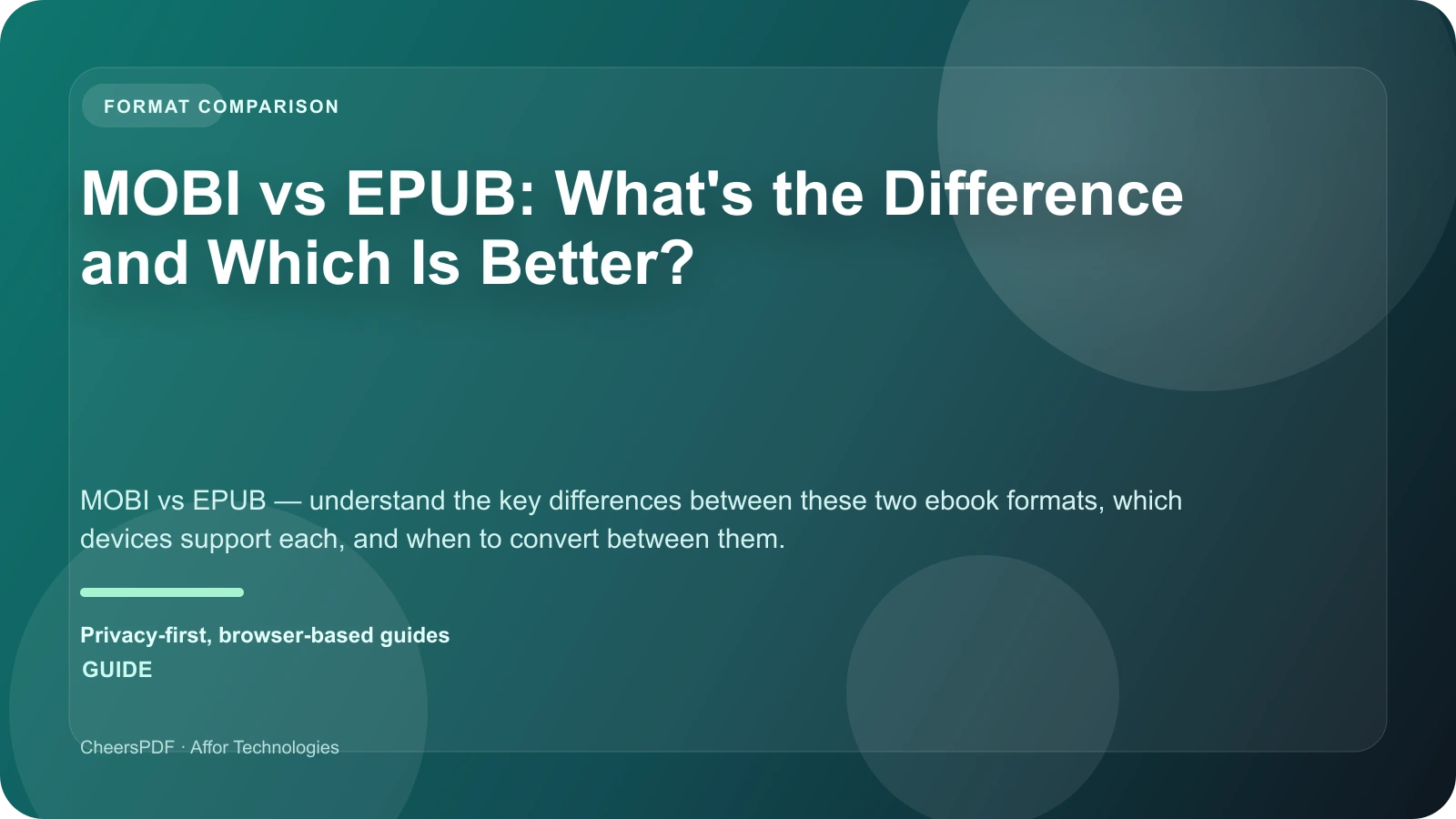MOBI vs EPUB: What's the Difference and Which Is Better?
