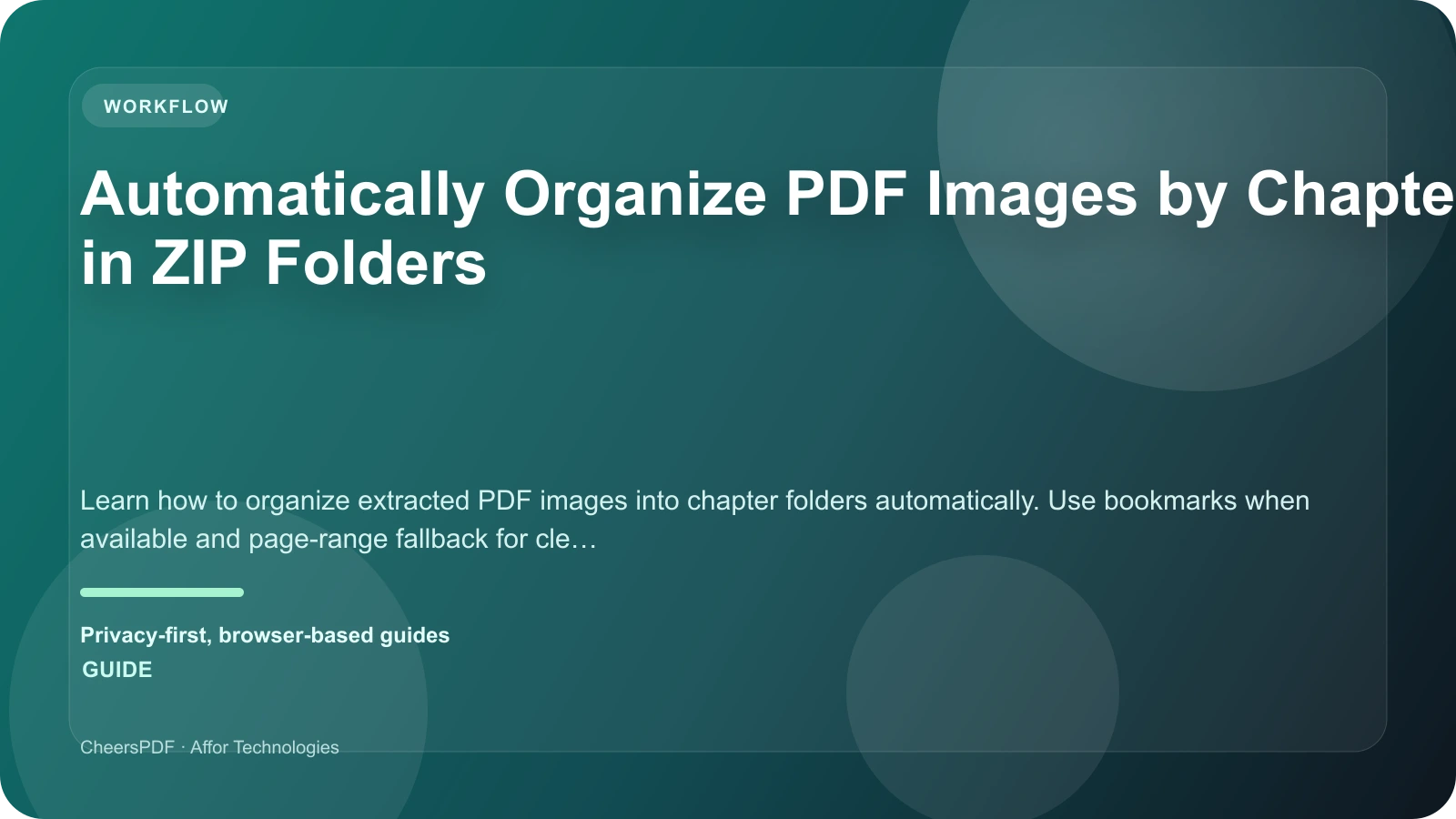 Automatically Organize PDF Images by Chapters in ZIP Folders