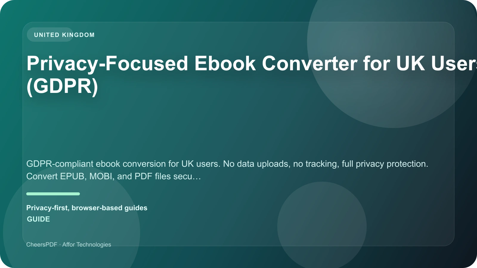 Privacy-Focused Ebook Converter for UK Users (GDPR)