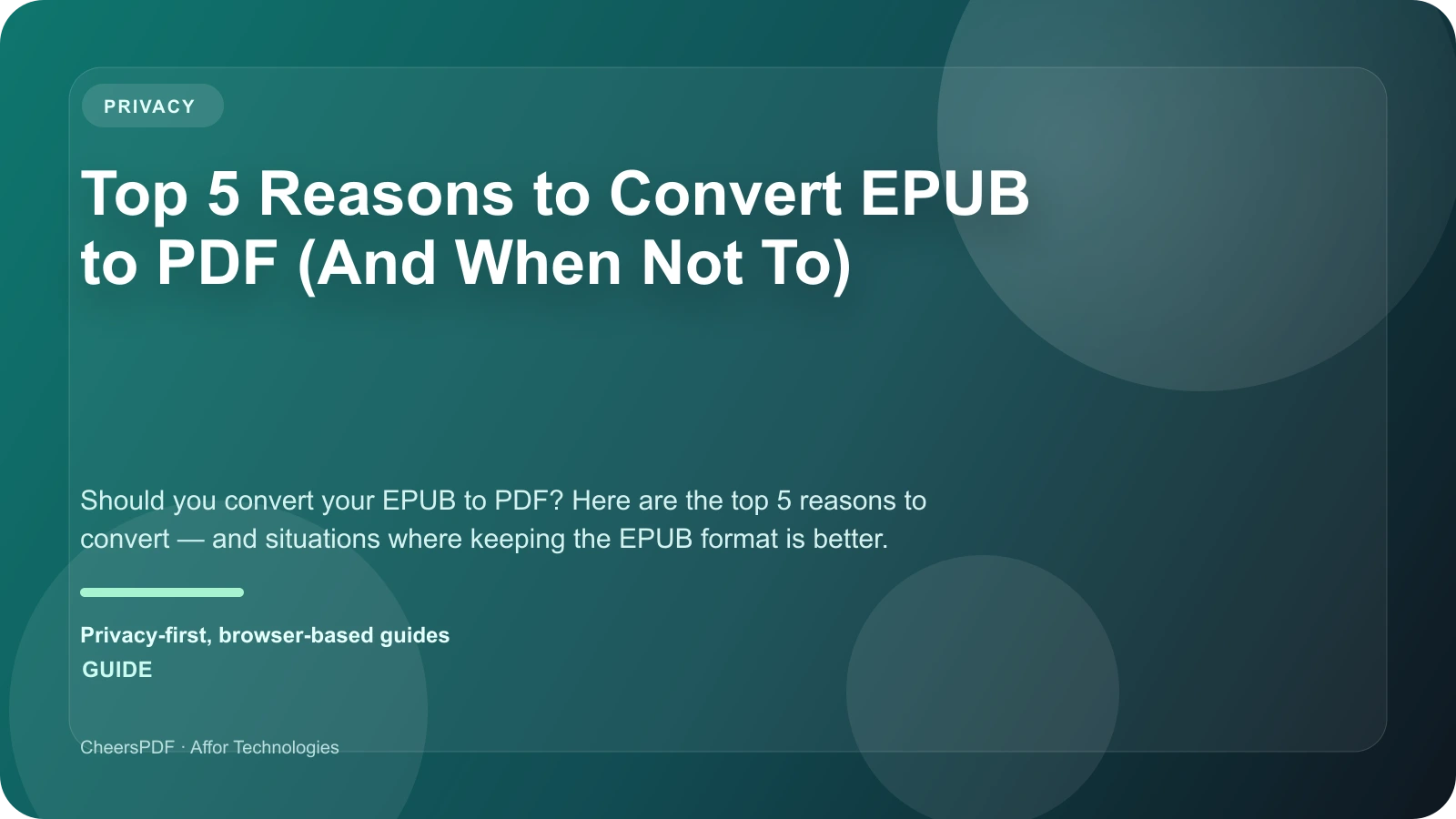 Top 5 Reasons to Convert EPUB to PDF (And When Not To)