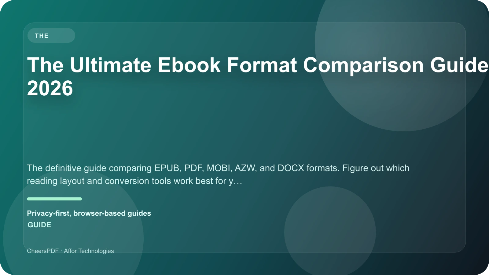 The Ultimate Ebook Format Comparison Guide 2026