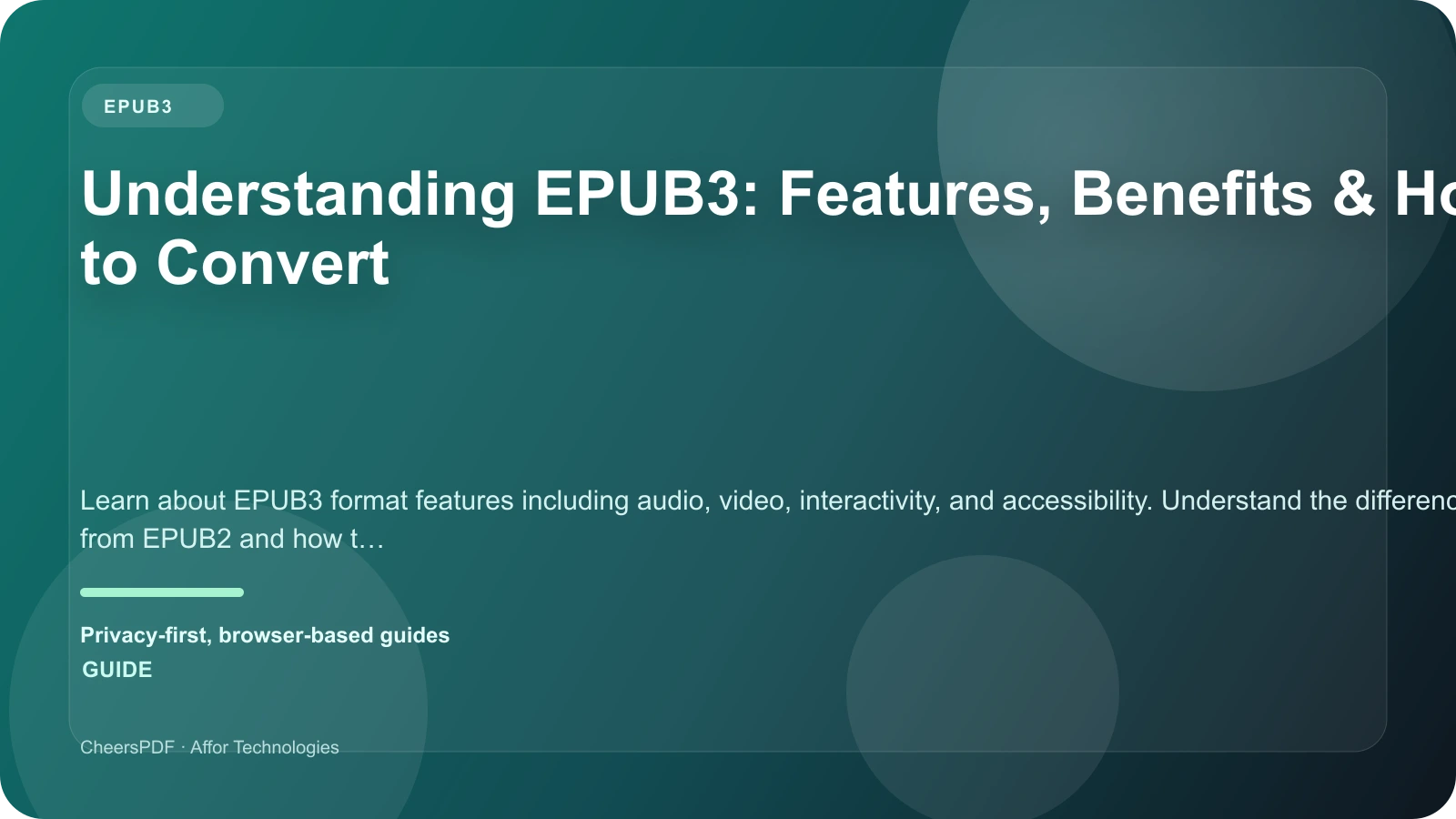 Understanding EPUB3: Features, Benefits & How to Convert
